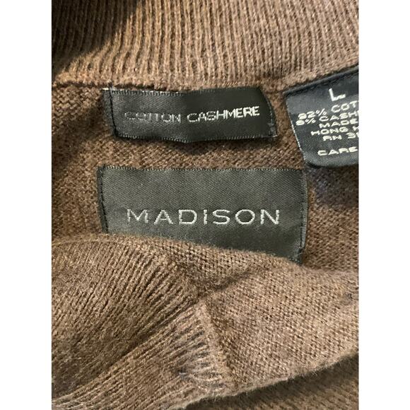 Madison men brown long sleeves pullover sweater size Large - Picture 3 of 5